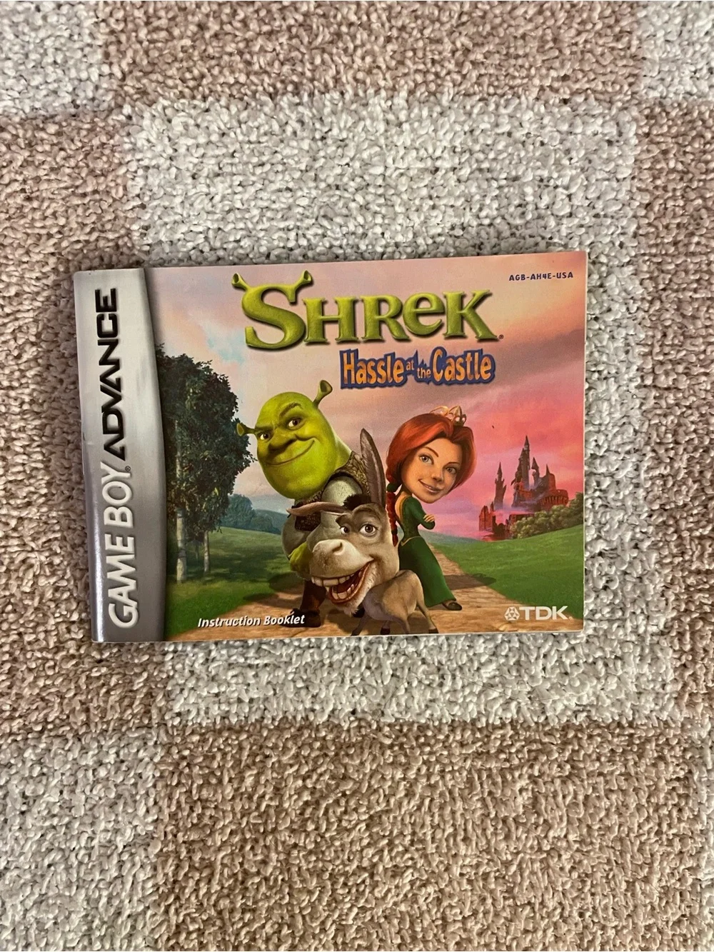 Gameboy Shrek Hassle at the Castle instruction booklet manual